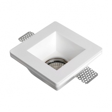 Spotlight Χωνευτό Τετράγωνο Γύψινο Φωτιστικό GU10 Λευκό (5629)