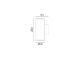 Spotlight Επιτοίχιο Led Φωτιστικό Up - Down 2x 4W 4000K Γκρι (5926)