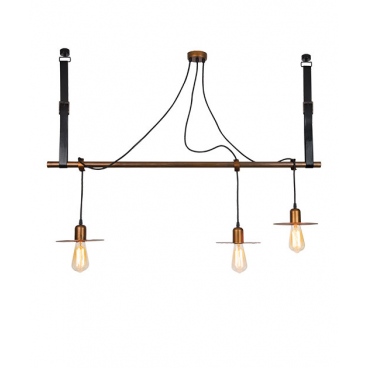 Zambelis Lights Τρίφωτο Κρεμαστό Φωτιστικό Σκουριασμένο Χαλκό (16119)