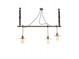Zambelis Lights Τρίφωτο Κρεμαστό Φωτιστικό Σκουριασμένο Χαλκό (16119)
