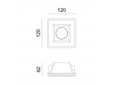 Aca Zoe Χωνευτό Τετράγωνο Γύψινο Φωτιστικό GU10 Λευκό  (G90011C)