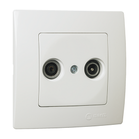 Makel Lillium Πρίζα TV - RADIO Διέλευσης Λευκή (32001060)