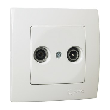 Makel Lillium Πρίζα TV - RADIO Διέλευσης Λευκή (32001060)