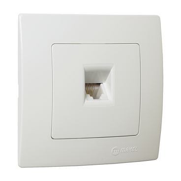 Makel Lillium Μονή Πρίζα Τηλεφώνου RJ11 Λευκή (32001014)