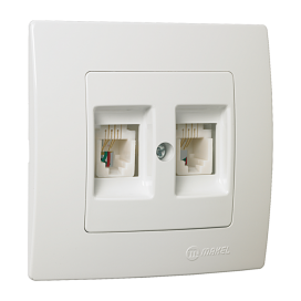 Makel Lillium Διπλή Πρίζα Τηλεφώνου RJ11 Λευκή (32001034)
