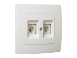Makel Lillium Διπλή Πρίζα Τηλεφώνου RJ11 Λευκή (32001034)