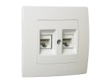 Makel Lillium Διπλή Πρίζα Δικτύου Data RJ45 Cat5 Λευκή (32001036)