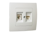 Makel Lillium Πρίζα Τηλεφώνου RJ11 & Δικτύου Data RJ45 Cat5 Λευκή (32001037)