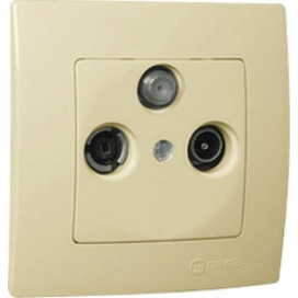 Makel Lillium Πρίζα SAT - TV - RADIO Διέλευσης Μπεζ (32010067)