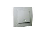 Makel Lillium Διακόπτης Μπουτόν με Φως Ασημί Ματ (32018124)