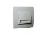 Makel Lillium Διακόπτης Μπουτόν Επιγραφής Ασημί Ματ (32018130)