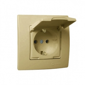 Makel Lillium Πρίζα Σούκο με Καπάκι Βακελίτου Χρυσό Ματ (32057029)