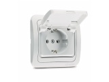 Makel Mimoza Πρίζα Σούκο με Καπάκι Βακελίτου Λευκή (12029)
