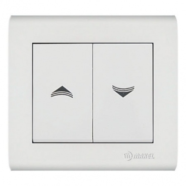 Makel Manolya Διακόπτης Μπουτόν Ρολλών Λευκός (41001141)