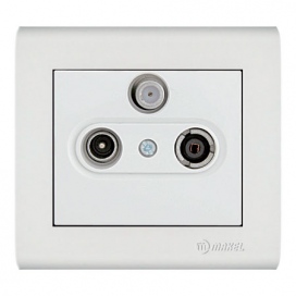 Makel Manolya Πρίζα SAT - TV - RADIO Τερματική Λευκή (41001066)
