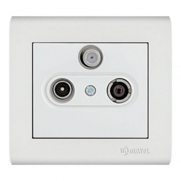 Makel Manolya Πρίζα SAT - TV - RADIO Τερματική Λευκή (41001066)