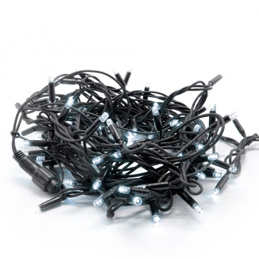 100 Led (5mm) Ψυχρά με Μαύρο Καουτσούκ Καλώδιο (100WE44R)