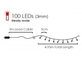 100 Led (3mm) Ψυχρά με Πράσινο Καλώδιο (100WE44TG)
