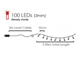 100 Led (3mm) Θερμά με Πράσινο Καλώδιο (100WWE44TGL)