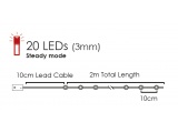 20 Led (3mm) Λαμπάκια Pearl με Ασημί Καλώδιο Χαλκού (XSW20W2APEARL)
