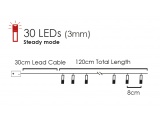 30 Led (3mm) Λαμπάκια Wreath με Διάφανο Καλώδιο (XWGLEAF302A)