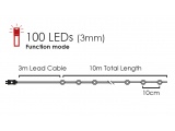 100 Led (3mm) Κόκκινα Λαμπάκια με Ασημί Καλώδιο Χαλκού & Πρόγραμμα (XSW100RAF44)