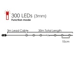 300 Led (3mm) Θερμά Λαμπάκια με Χάλκινο Καλώδιο & Πρόγραμμα (XCW300WWAF44)
