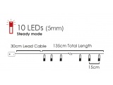 10 Led (5mm) Θερμά Λαμπάκια με Ασημί Μέταλλο (FMSDIAM10WW2A)