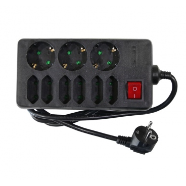 Πολύπριζο 9 Θέσεων με διακόπτη & καλώδιο 1.5m 3x1.5mm² (15-3153560)