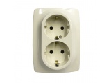 Acaelec Prime Διπλή Πρίζα Σούκο Ασφαλείας Ιβουάρ (1000116202)