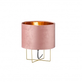 Fischer Honsel Επιτραπέζιο Φωτιστικό Aura με Ροζ Βελούδινο Καπέλο Φ24 (50393)