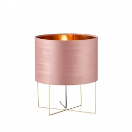 Fischer Honsel Επιτραπέζιο Φωτιστικό Aura με Ροζ Βελούδινο Καπέλο Φ35 (50394)