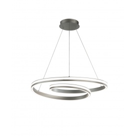 Fischer Honsel Led Κρεμαστό Φωτιστικό Οροφής LED Spiral TW Νίκελ Ματ-Λευκό Φ80 (60536)