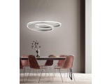 Fischer Honsel Led Κρεμαστό Φωτιστικό Οροφής LED Spiral TW Νίκελ Ματ-Λευκό Φ80 (60536)