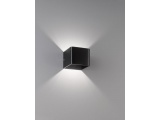 Fischer Honsel Led Απλίκα Φωτιστικό Τοίχου Dan Μαύρο IP44 10x10 (30257)