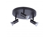 Inlight Τρίφωτο Spot Οροφής Μαύρο (9077-3)