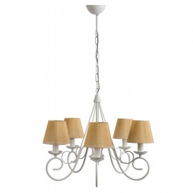 Arkolight Φωτιστικό Πολύφωτο 5Φ Μέταλλο λευκό με αμπαζούρ Ε14 (1463-1/5-Α)