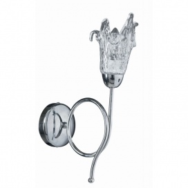 Arkolight Απλίκα Μέταλλο χρώμιο Ε14 μονόφωτη με γυαλί (1202-1/Α1)