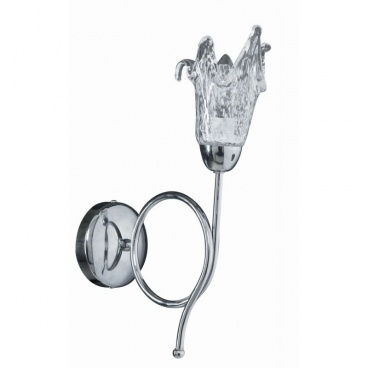 Arkolight Απλίκα Μέταλλο χρώμιο Ε14 μονόφωτη με γυαλί (1202-1/Α1)