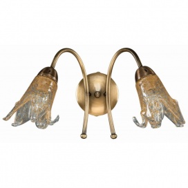 Arkolight Απλίκα Μέταλλο μπρονζέ 2χΕ14 δίφωτη με γυαλί (1202-2/Α2)