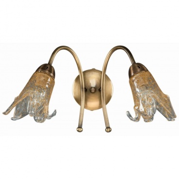 Arkolight Απλίκα Μέταλλο μπρονζέ 2χΕ14 δίφωτη με γυαλί (1202-2/Α2)