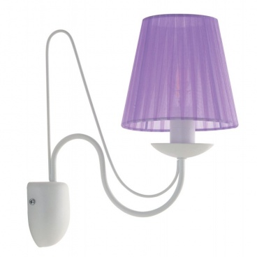 Arkolight Απλίκα Μέταλλο λευκό Ε14 με αμπαζούρ (1463-1/Α1-Α)