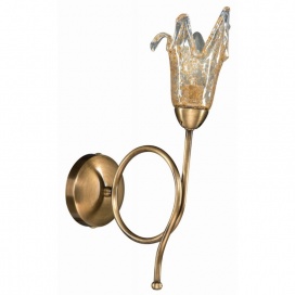 Arkolight Απλίκα Μέταλλο μπρονζέ Ε14 μονόφωτη με γυαλί (1202-2/Α1)