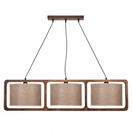 Arkolight Φωτιστικό Πολύφωτο 3Φ Ξύλο-Αμπαζούρ μόκα Ε27 (1420-3/3)