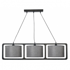 Arkolight Φωτιστικό Πολύφωτο 3Φ Ξύλο-Αμπαζούρ γκρι Ε27 (1420-4/3)