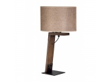 Arkolight Επιτραπέζια λάμπα φωτιστικό ξύλο-αμπαζούρ μόκα Ε27 (5420-3/30)