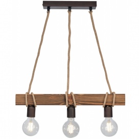 Arkolight Φωτιστικό Πολύφωτο 3Φ Ξύλο-Σχοινί Ε27 (1673-2/3)