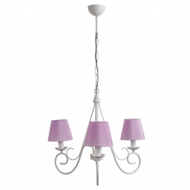 Arkolight Φωτιστικό Πολύφωτο 3Φ Μέταλλο λευκό με αμπαζούρ Ε14 (1463-1/3-Α)