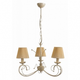 Arkolight Φωτιστικό Πολύφωτο 3Φ Μέταλλο κρεμ-πατίνα χρυσή με αμπαζούρ Ε14 (1362-1/3-Α)