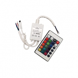 Mini RGB Controller με τηλεχειριστήριο IR 12V 72W - 24V 144W (IR24-02)